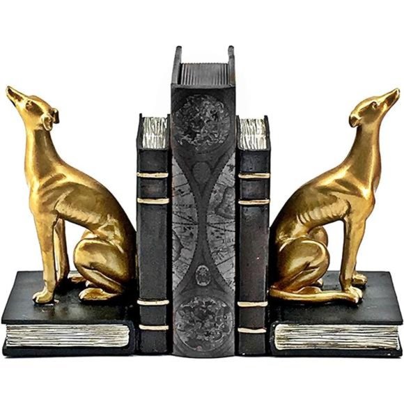 Decorative Books Bookends Greyhound Dog Animal Book Ends Heavy Duty Stoppers - Picture 2 of 6